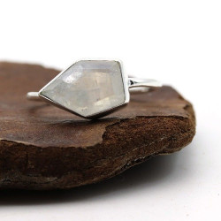Bague argent pierre blanche...