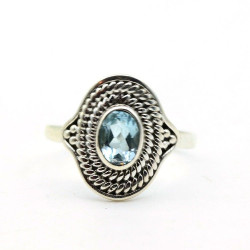 Bague topaze en argent -...