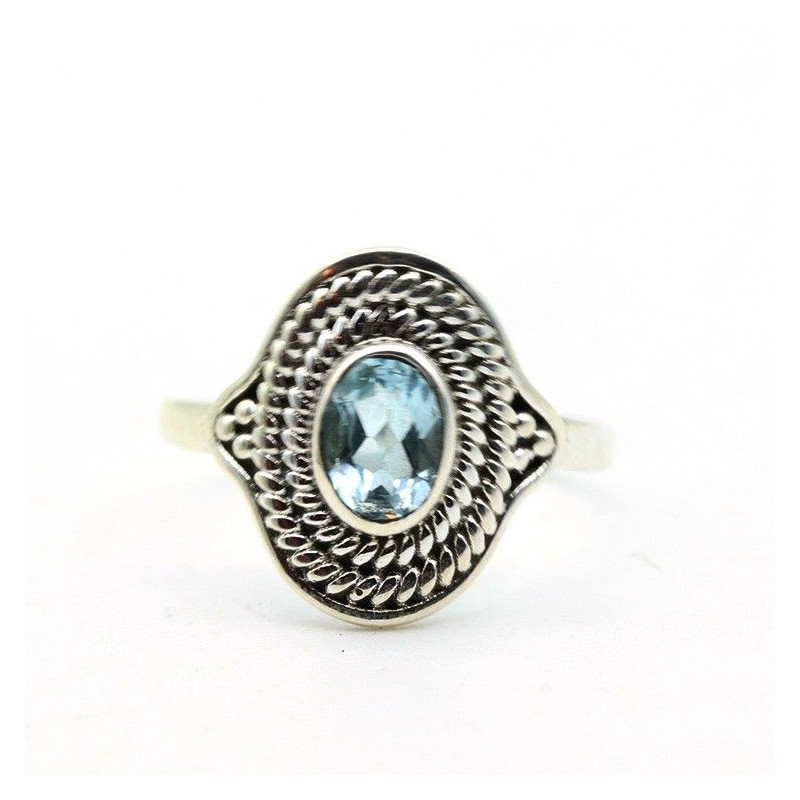 Bague topaze en argent - Mosaik bijoux indiens