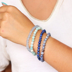 Bracelet calcédoine perles...