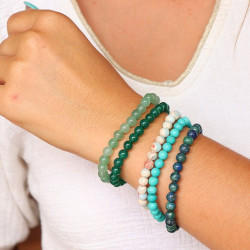 Bracelet agate verte -...
