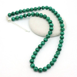 Collier Malachite ronde -...