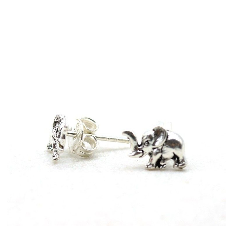 Boucle d'oreille éléphant argent - Mosaik bijoux indiens
