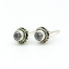 Puces d'oreilles argent et zirconium Mosaik Bijoux Indiens - 2
