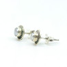 Perle blanche boucle d'oreille - Mosaik bijoux indiens