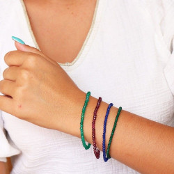 Bracelet agate verte -...