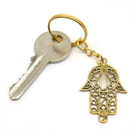 Porte clé main de fatma laiton - Mosaik bijoux indiens