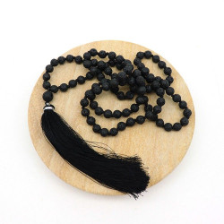 collier mala pierres noires...