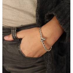 Bracelet tressé argent...