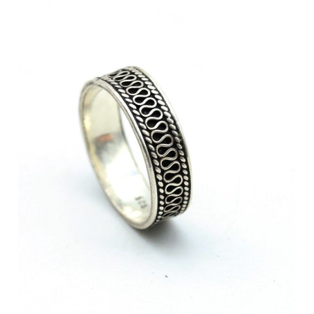anneau argent ethnique homme - Mosaik bijoux indiens