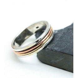 Anneau argent homme -...