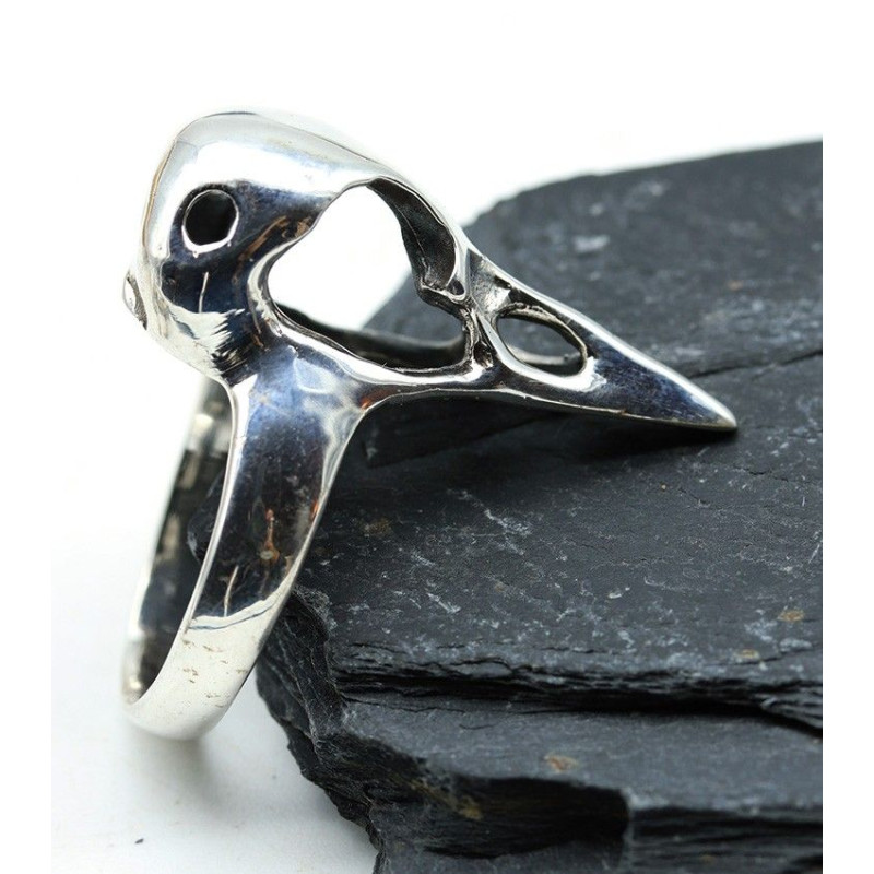 Bague homme crâne corbeau - Mosaik bijoux indiens Bague homme crâne corbeau - Mosaik bijoux indiens