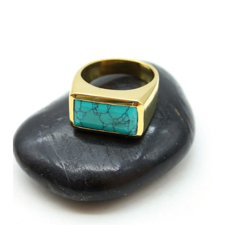Chevalière dorée pour homme - Mosaik bijoux indiens