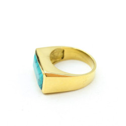 Bague homme dorée et...