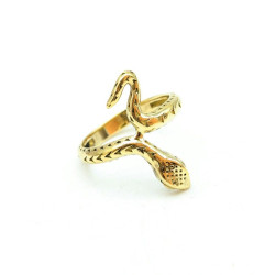 Bague dorée serpent -...