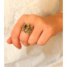 Bague poison homme laiton et grenat Mosaik Bijoux Indiens - 2