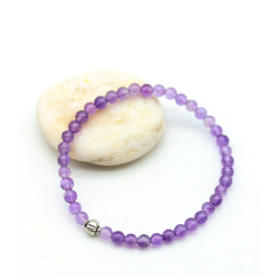 Bracelet amethyste 4 mm -...