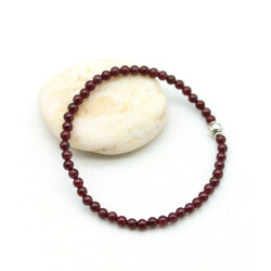 Bracelet grenat fin -...
