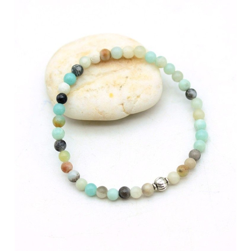 Bracelet amazonite élastique - Mosaik bijoux indiens Bracelet amazonite élastique - Mosaik bijoux indiens