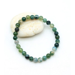Bracelet agate mousse -...