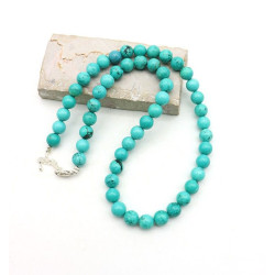 collier turquoise 8mm -...