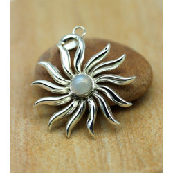 Pendentif argent soleil...