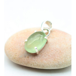 Pendentif préhnite argent -...