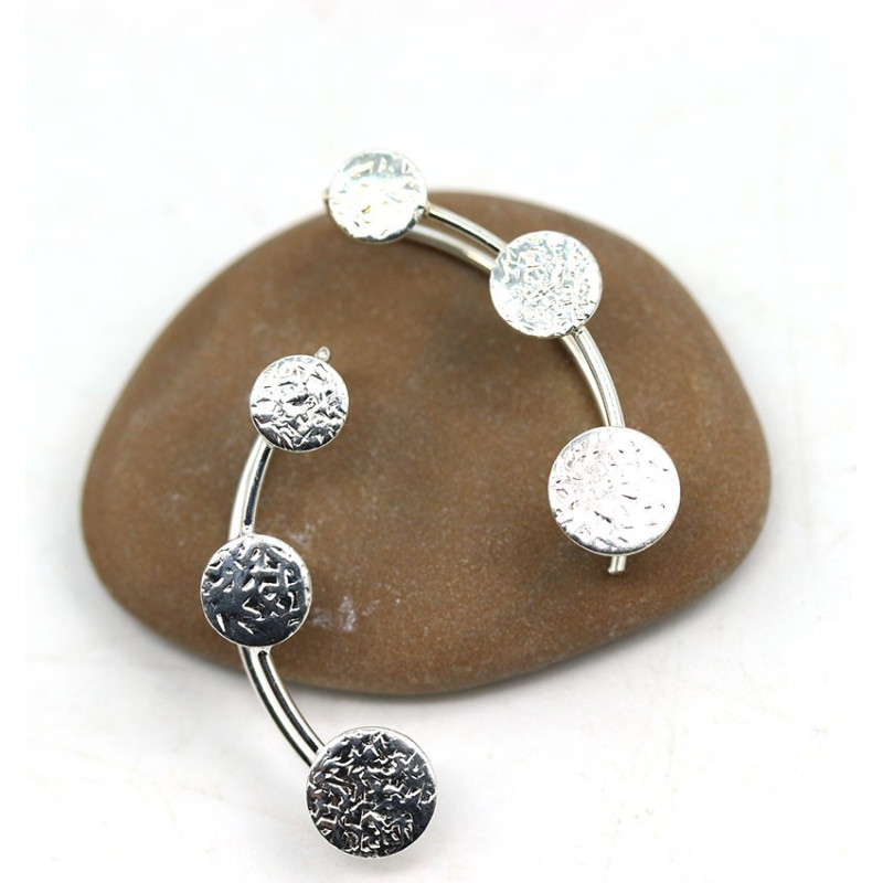 Boucle d'oreille lobe argent - Mosaik bijoux indiens