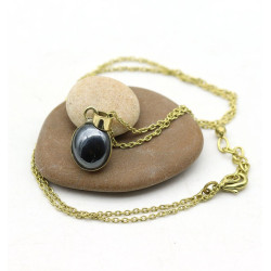 Pendentif hématite noire -...