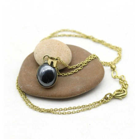 Pendentif hématite noire - Mosaik bijoux indiens