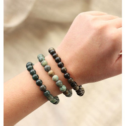 Bracelet agate mousse 8mm -...