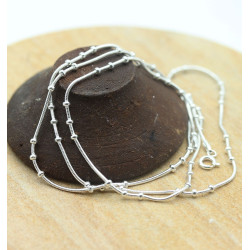 Longue chaine argent -...