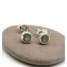 clou d'oreille argent et labradorite taillée - Mosaik bijoux indiens