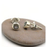 clou d'oreille argent et labradorite taillée - Mosaik bijoux indiens
