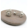 Puce d'oreille argent et pierre de lune - Mosaik bijoux indiens