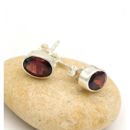 clou d'oreille grenat - Mosaik bijoux indiens