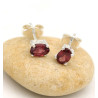 clou d'oreille argent grenat - Mosaik bijoux indiens