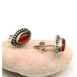 clou d'oreille cornaline -...