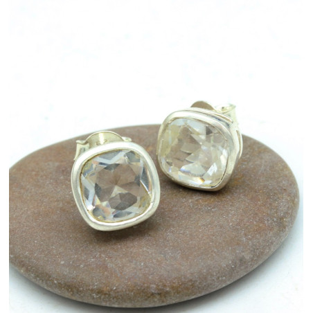 clou d'oreille quartz - Mosaik bijoux indiens