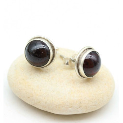 clou d'oreille grenat -...