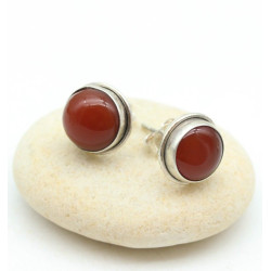 Clous d'oreille cornaline -...