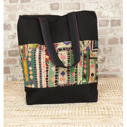 Sac noir et coloré bohème -...