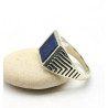 Chevalière homme pierre bleue - Mosaik bijoux indiens