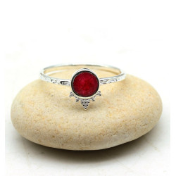 Bague fine pierre rose...