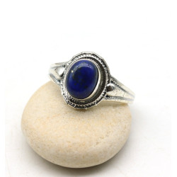 Bague argent pierre bleue -...