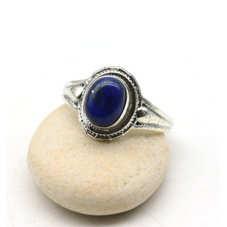 Bague argent pierre bleue - Mosaik bijoux indiens