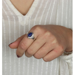 Bague lapis lazuli argent -...