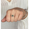 Bague argent pierre verte - Mosaik bijoux indiens