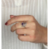 Bague argent pierre violette - Mosaik bijoux indiens
