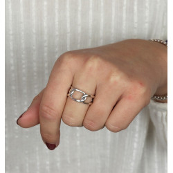Bague argent entremêlée -...